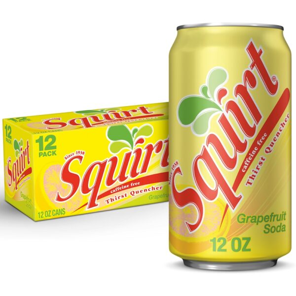 Squirt Soda, Grapefruit, Caffeine Free, Thirst Quencher