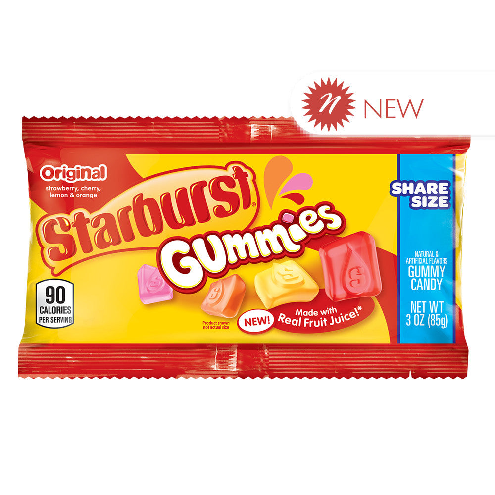 Starburst Gummies King Size Juicy Fruit Flavored Snack 3 Oz Starburst Gummies King Size Juicy Fruit Flavored Snack 3 Oz - Image 1