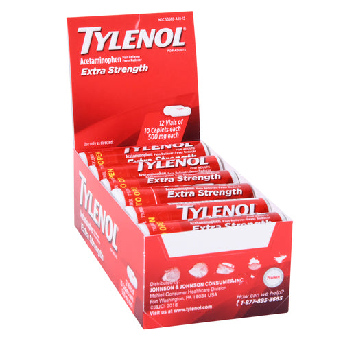 Tylenol Extra Strength Caplets,12 Vials Tylenol Extra Strength Caplets,12 Vials - Image 1