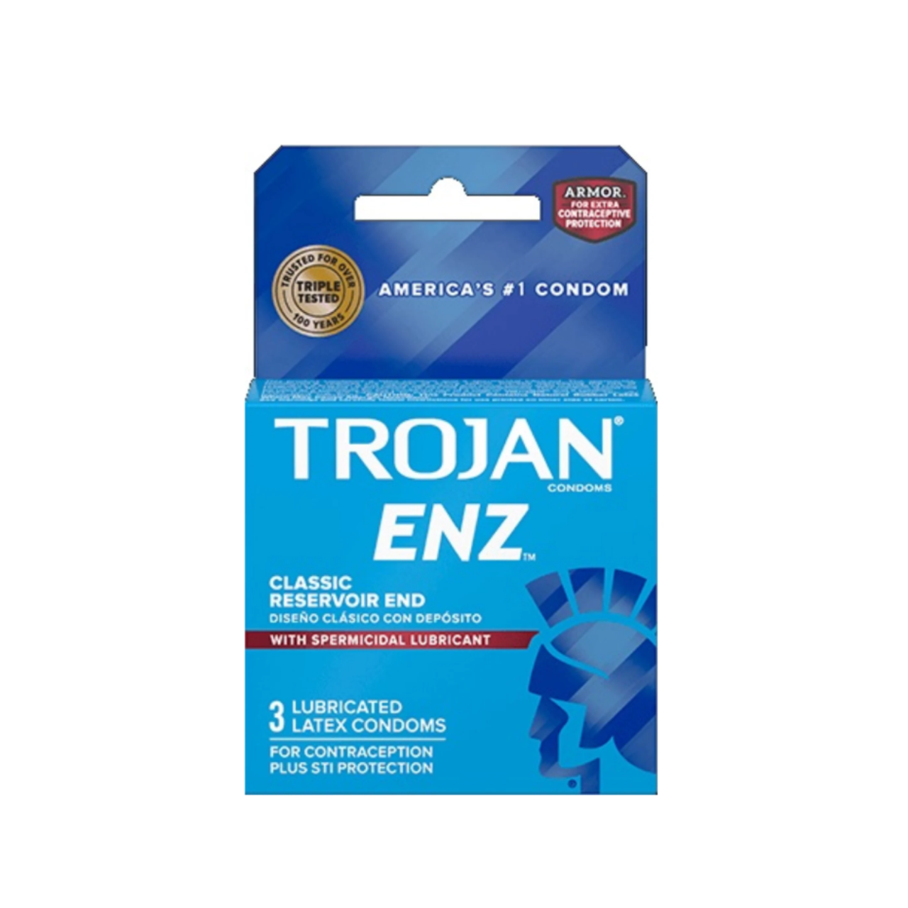 Trojan Enz Lubricated Latex Condoms With Spermicidal Lubricant 3 Ct Box Trojan Enz Lubricated Latex Condoms With Spermicidal Lubricant 3 Ct Box - Image 1