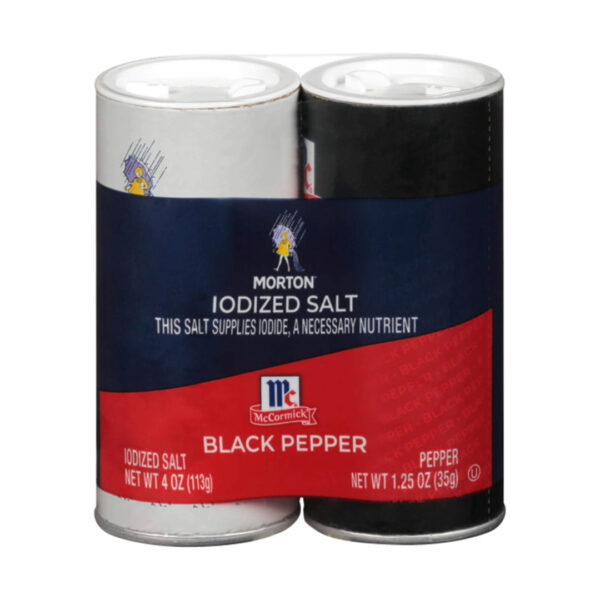 Morton Iodized Salt & McCormick Black Pepper