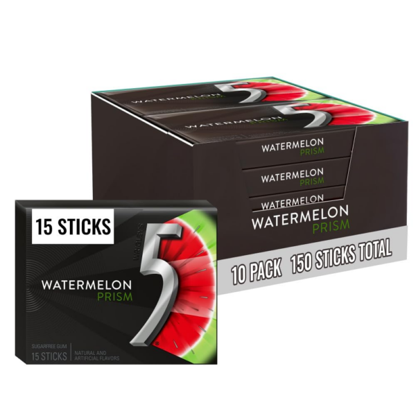 Wrigley Five Prism Watermelon Gum 15T 10ct