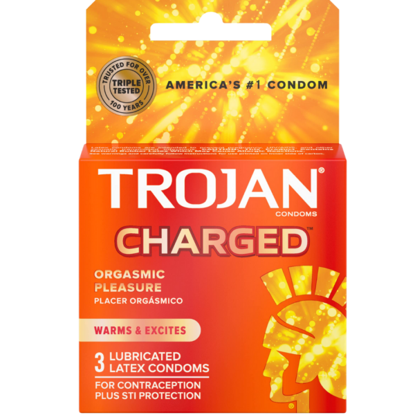 Trojan Intensified Charged Orgasmic Pleasure 3 Latex Condoms