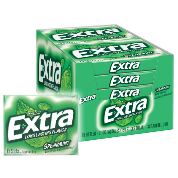 Extra Spearmint Sugar Free Chewing Gum Slim Packs, 10 Ct Bulk Box