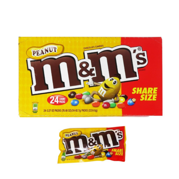 M&M's Brand Candy Peanut Chocolate Candies King Size
