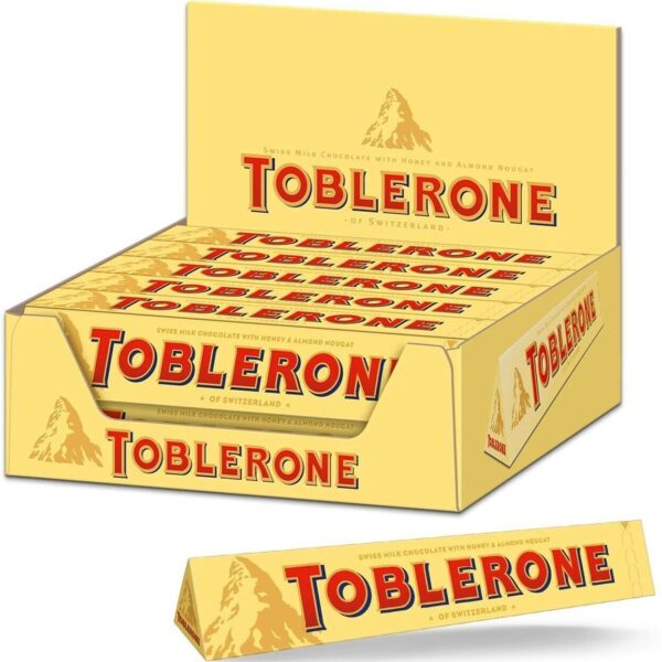 Toblerone Swiss Milk Chocolate Honey & Almond Nougat (100gm) Toblerone Swiss Milk Chocolate Honey & Almond Nougat (100gm)