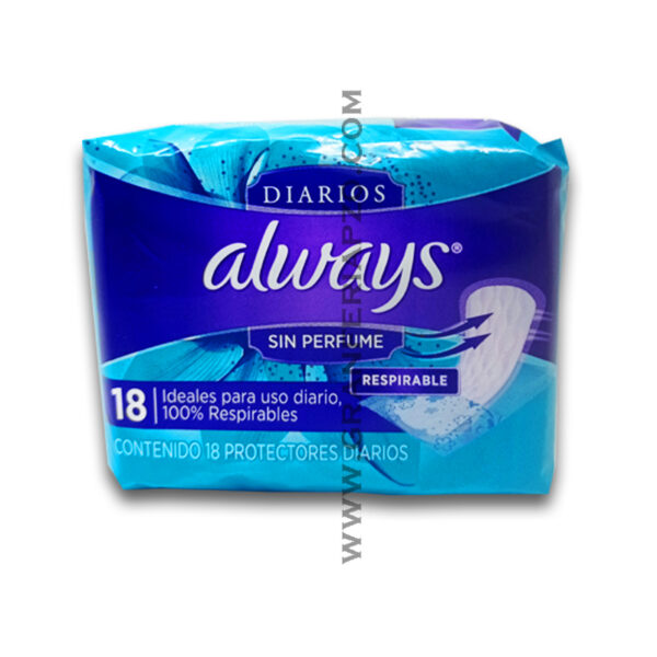 Always Protectores Diarios Sin Perfume 18 Und