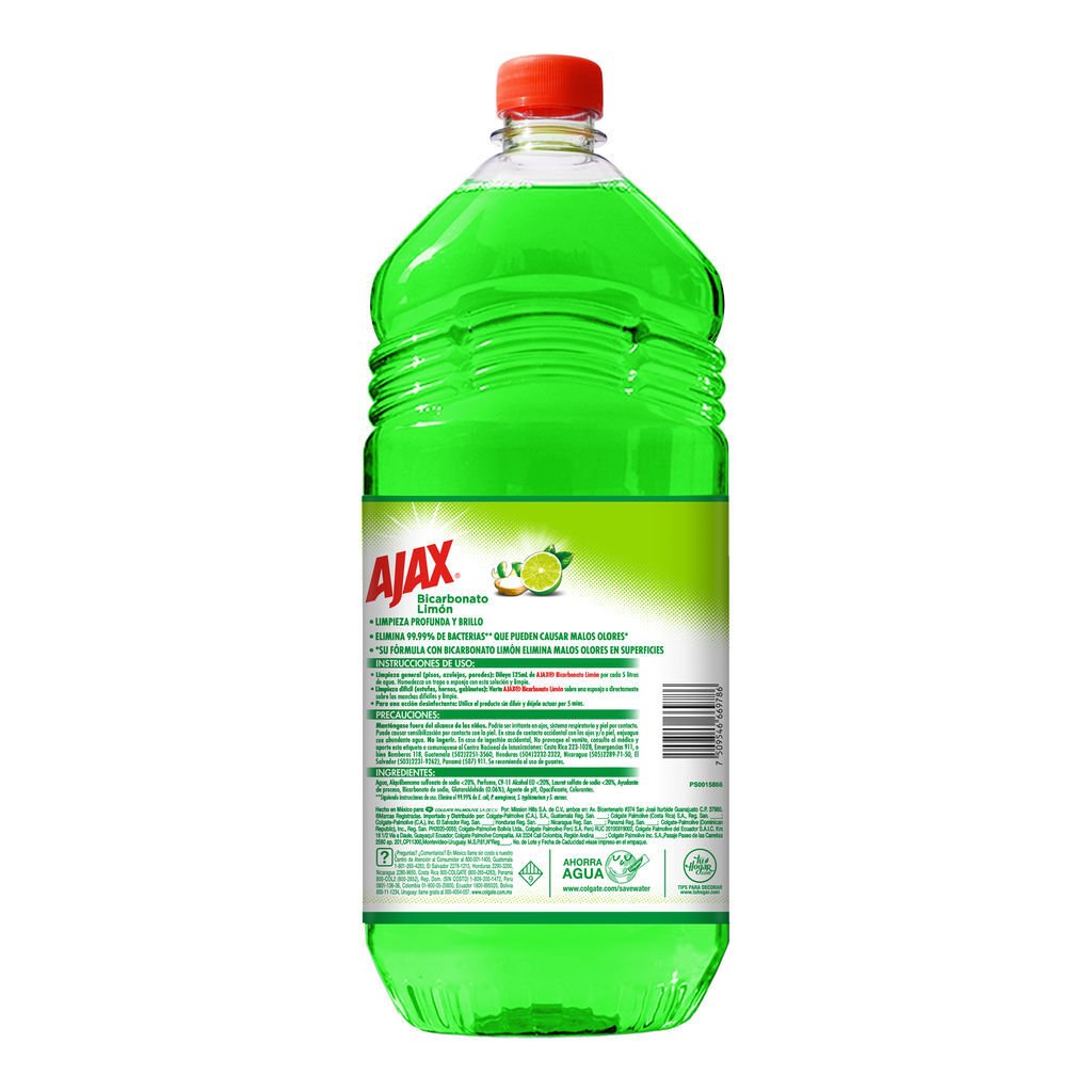 Ajax Limpiador Líquido Bicarbonato Limón 2 L Ajax Limpiador Líquido Bicarbonato Limón 2 L