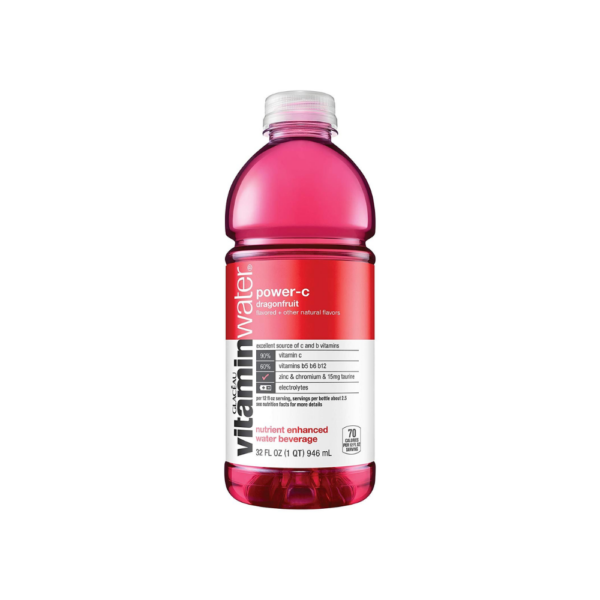 Vitamin Water Power C Electrolyte Enhanced W/ Vitamins, Dragonfruit Drink 32 Fl Oz